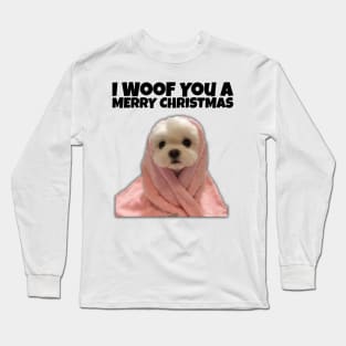 I Woof You a Merry Christmas - Dogs Pets Funny #1 Long Sleeve T-Shirt